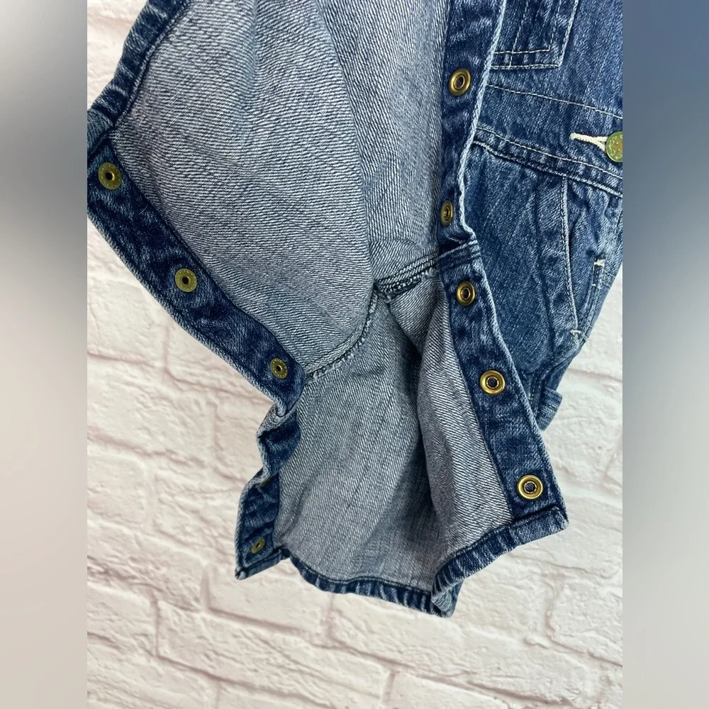 VTG OshKosh Blue Irish Lucky Clover Overalls 0-3 Months